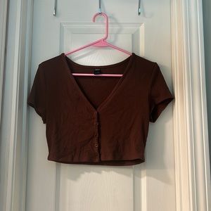 Brown cropped shein top